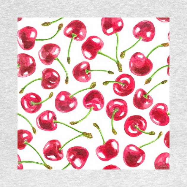 Watercolor cherries pattern by katerinamk